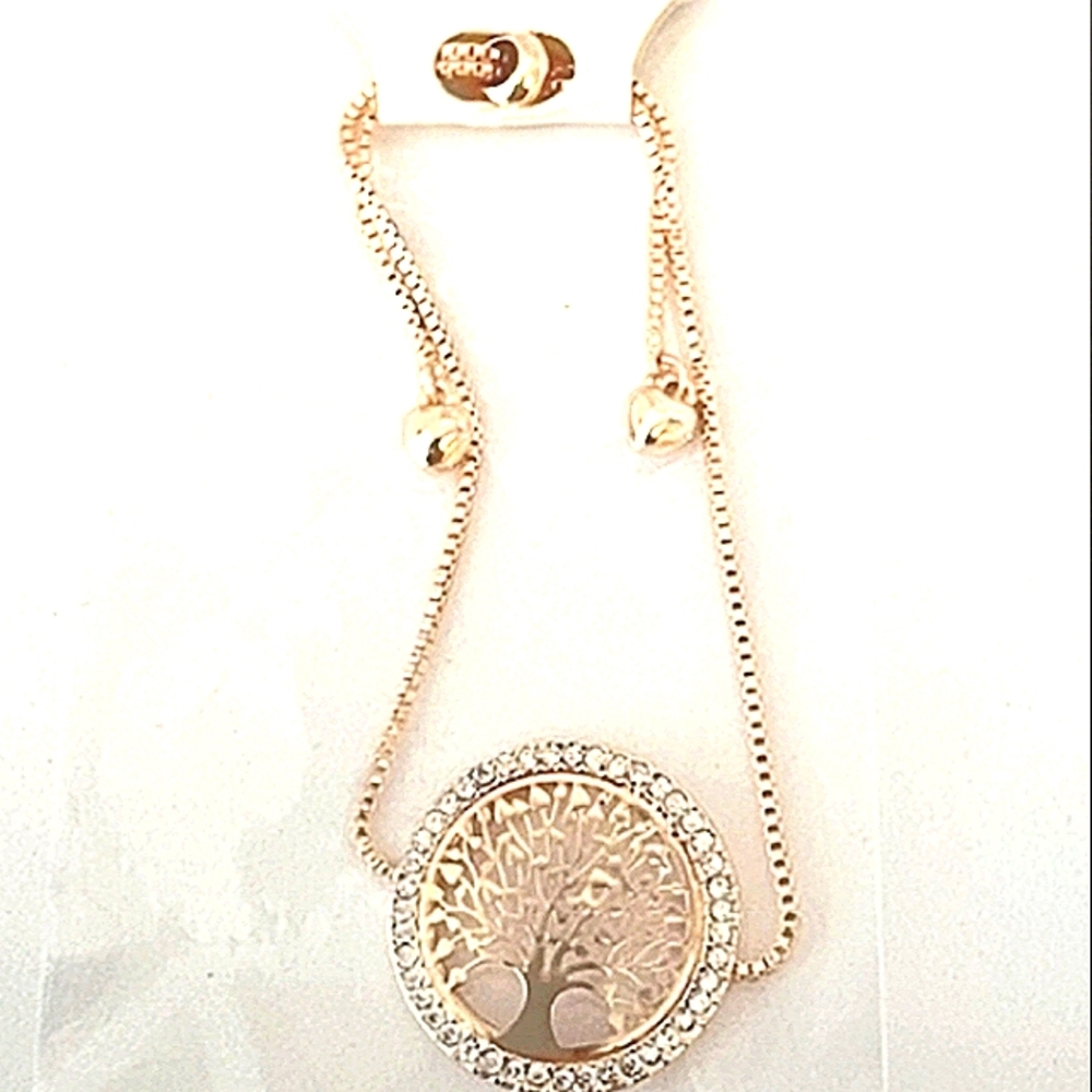 ROSE Gold Tree of Life Bracelet Adjustable NEW
